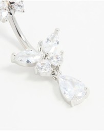 Lovisa - Surgical Steel Cubic Zircornia Double Butterfly Drop Belly Bar