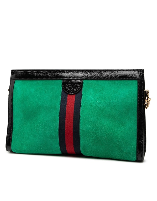 Pre-Loved by Azura Reborn - Pre-Loved Medium Suede Web Ophidia Chain Shoulder Bag