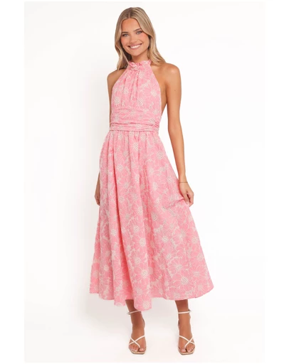 Petal & Pup - Taila Halterneck Midi Dress - Pink
