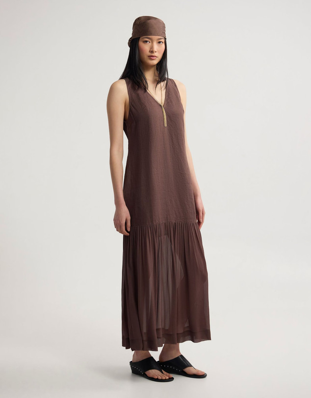 Oxford - Fenna Linen And Georgette Dress