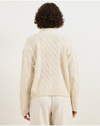 Atmos&Here - Evie Two-Way Zip Cable Knit Cardigan