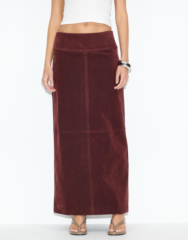 Dazie - Bailey Faux Suede Midi Skirt