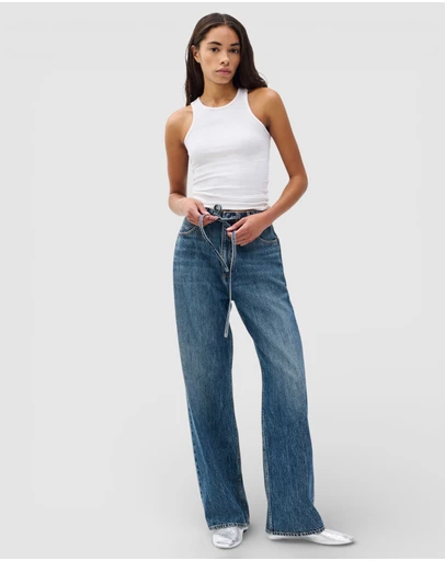 rag & bone - Phoebe Drawstring Wide Jeans