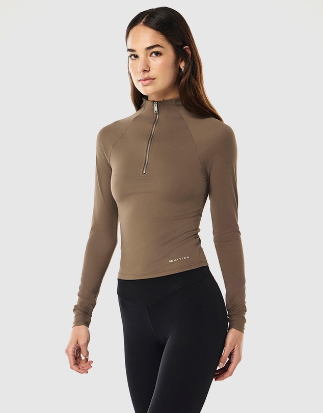 P.E Nation - Routine Quarter Zip LS Top