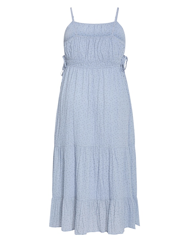 City Chic - Plus size Ditsy Print Tiered Maxi Dress - blue