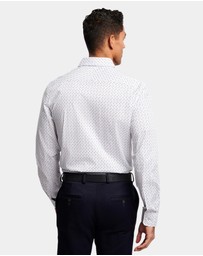 Brooksfield - MODERN RETRO PRINT REG FIT BUSINESS SHIRT