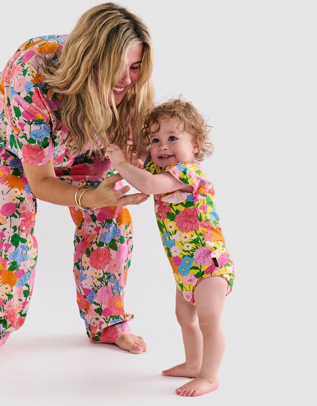 Kip&Co - Follow The Sun Yellow Organic SS Frill Romper - Babies
