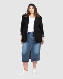 Love Your Wardrobe - Tabitha Stretch Denim Midi Skirt