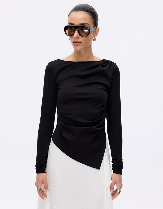Minima Esenciales - Eliana Long Sleeve Draped T-Shirt