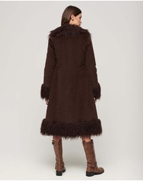 Superdry - Faux Fur Lined Longline Afghan Coat