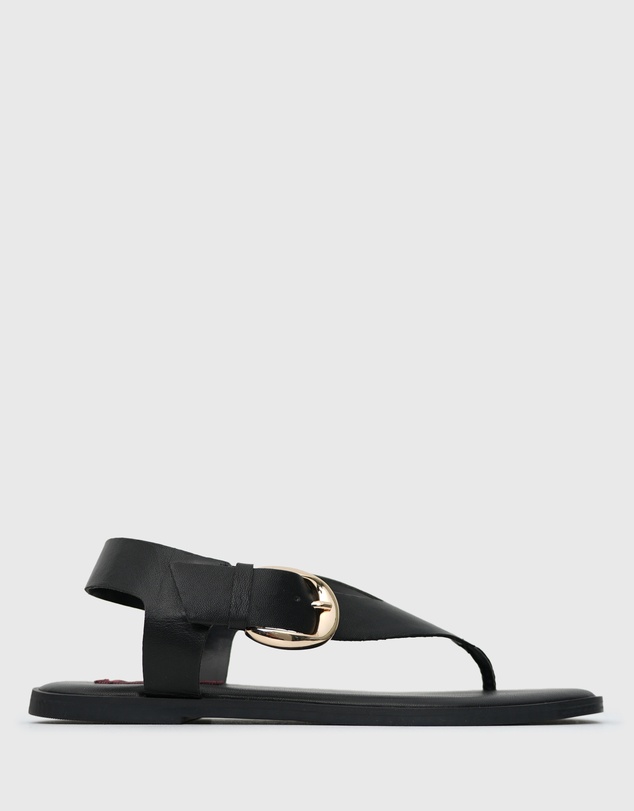 Betts - Titan Leather Buckled Strap Thong Sandals