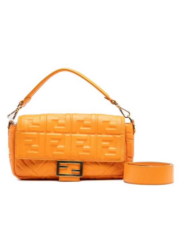 Pre-Loved by Azura Reborn - Pre-Loved Zucca Embossed Leather Baguette Satchel