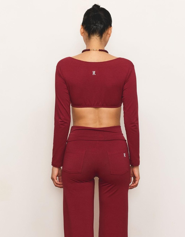 Pinky & Kamal - Long Sleeve Crop Top