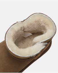 EVERAU - Australian Shepherd Ugg Nolan Kids Mini Button Cow Suede Upper UGG Boots