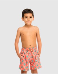 Tolu Australia - Boys Orange Swim Shorts With Crabs
