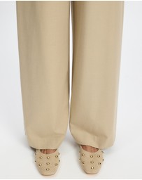 AERE - Studded Suede Ballet Flats