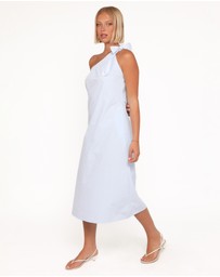 Petal & Pup - Brynlee One Shoulder Midi Dress - Blue