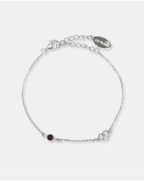 Georgini - Natural Garnet And Two Natural Diamond January Silver Bracelet
