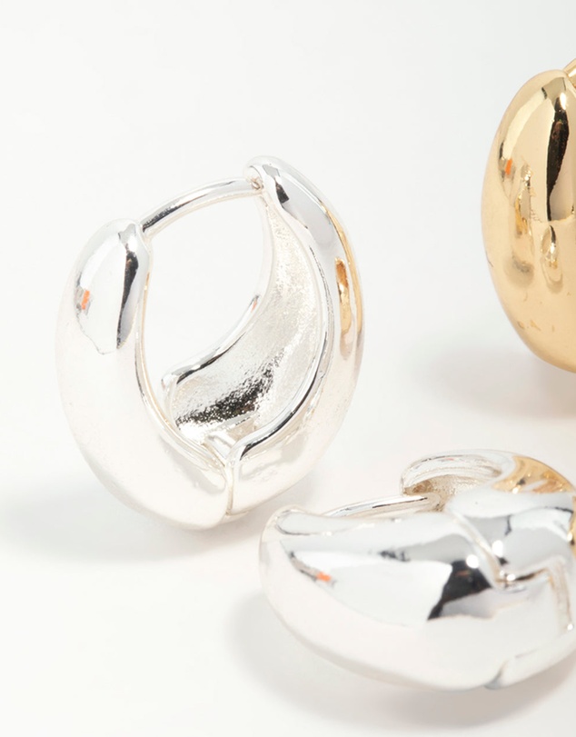 Lovisa - Mixed Metal Hoop Earrings 2-Pack