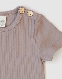 WITH LOVE FOR KIDS - BASICS Wide Ribbed Short Sleeve Top - Kids