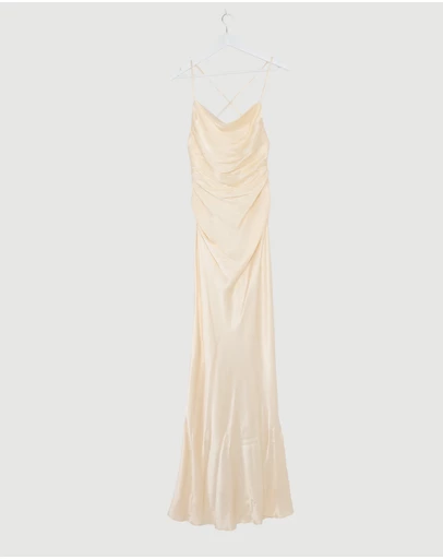 Revibe - Repaired Shona Joy La Lune Lace Back Maxi Dress - AU 6