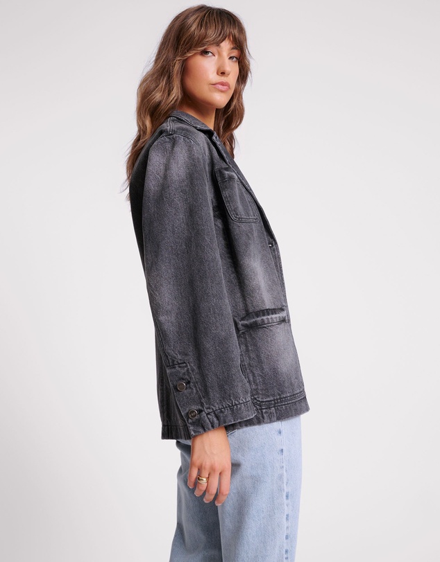 ONE TEASPOON - Worn Black Denim Boyfriend Blazer