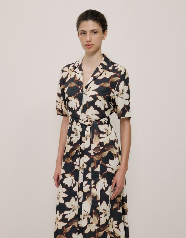 Trenery - Calais Short Sleeve Shirt Dress in Black