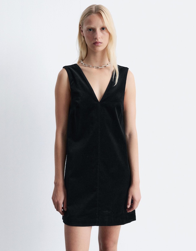 & Other Stories - V-Neck Velvet Mini Dress