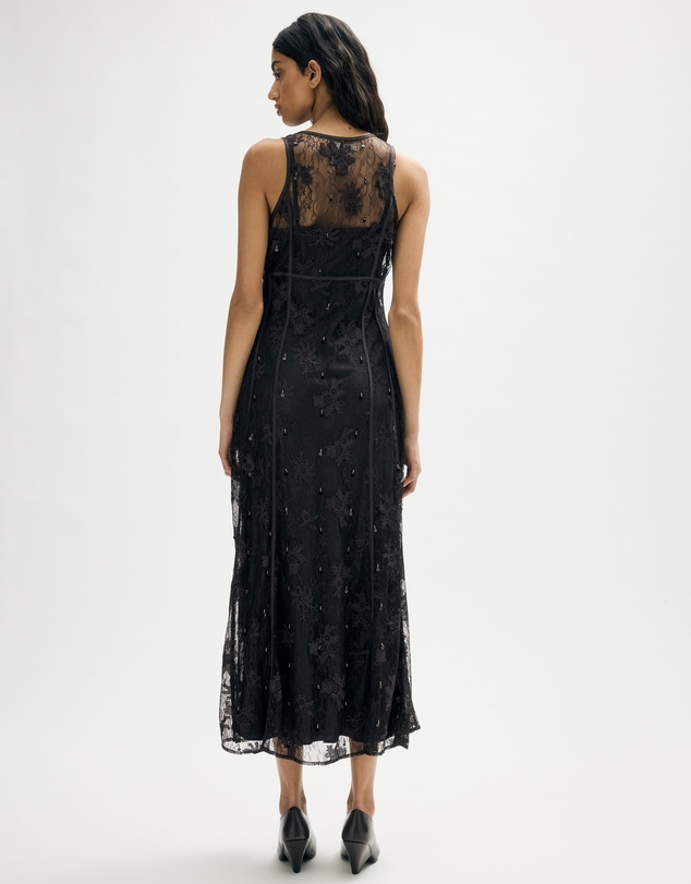 Minima Esenciales - Ninon Beaded Lace Midi Dress