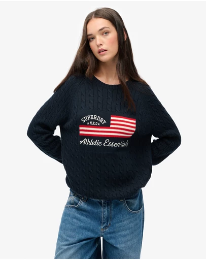 Superdry - Slouchy Cable Flag Knit