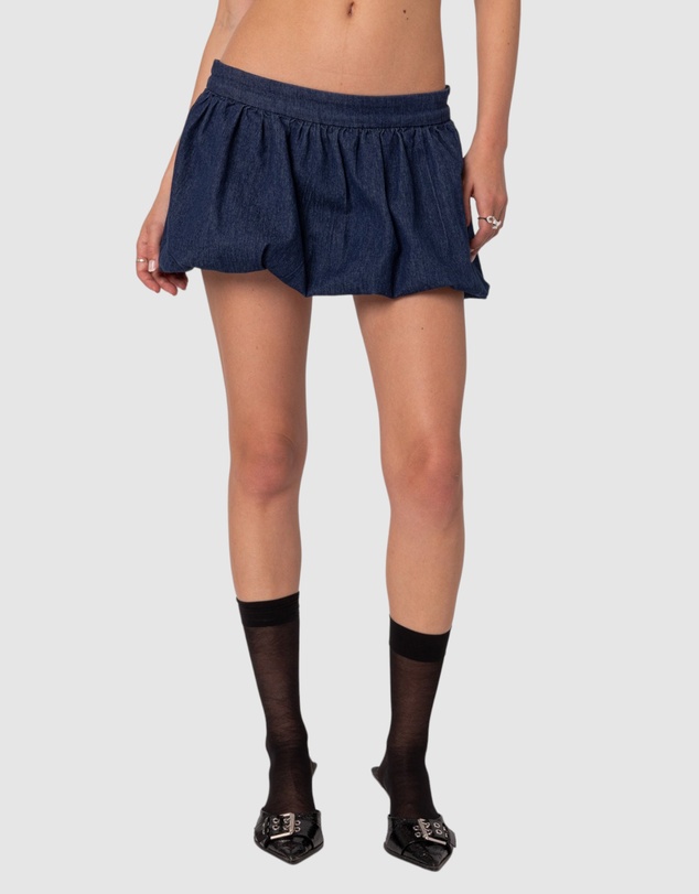 EDIKTED - Denim Bubble Micro Skort