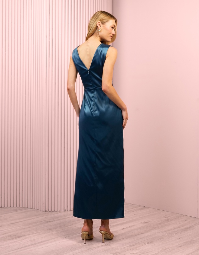Azzurielle - Ada High Neck Satin Gown