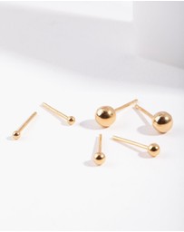 Lovisa - Gold Plated Sterling Silver Ball Earring Pack