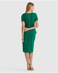 Oxford - Irena Peplum Ponti Dress