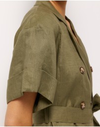 AERE - Cassia Linen Mini Dress