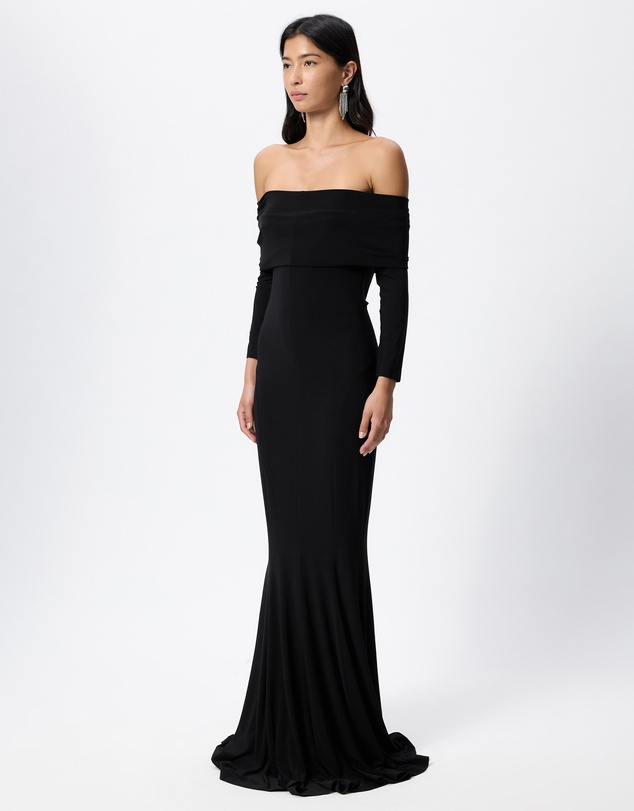 Norma Kamali - 3/4 Sleeve Cowl Neck Fishtail Gown