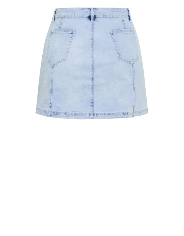 City Chic - Plus size Alice Denim Mini Skirt - ice blue wash