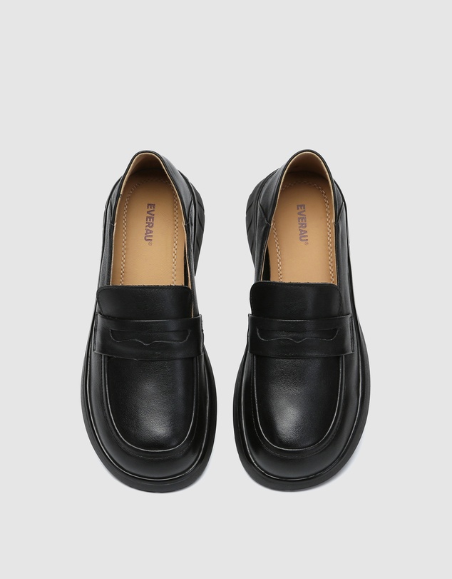 EVERAU - EverAU Ugg Pansy Cow Leather Upper Loafer Oxfords Flats