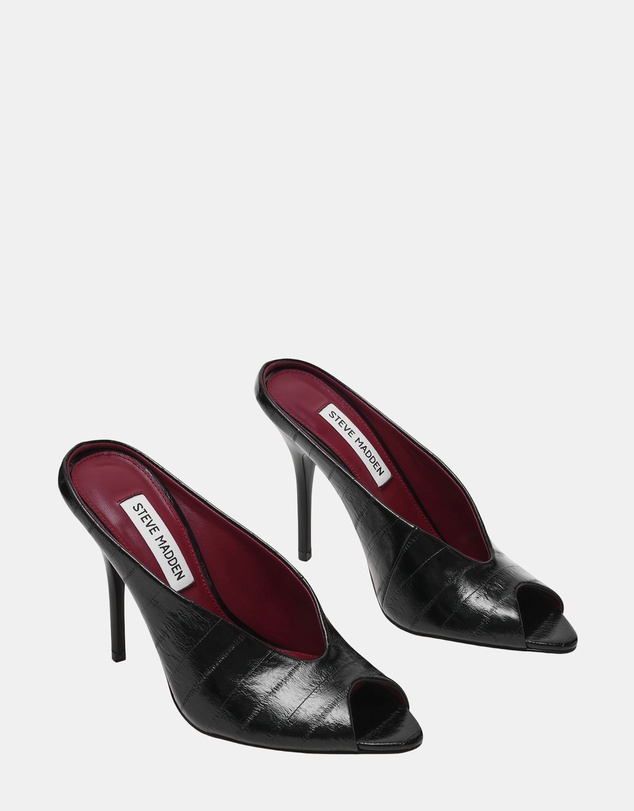 Steve Madden - Agaze Black Eel Heels