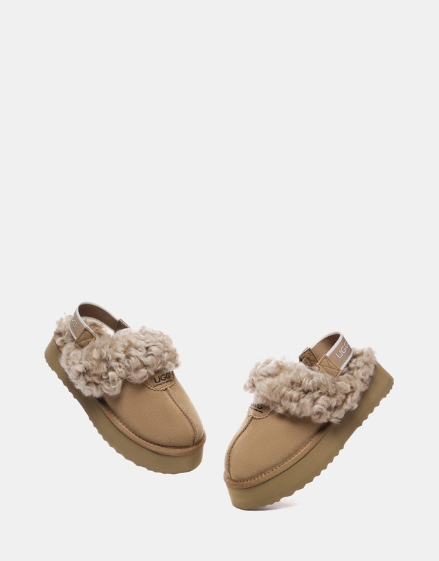 EVERAU - Australian Shepherd Ugg Waffle Curly Platform Cow Suede Upper House Shoes