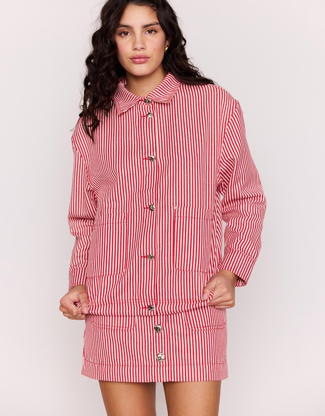 MINKPINK - Freya Stripe Denim Jacket