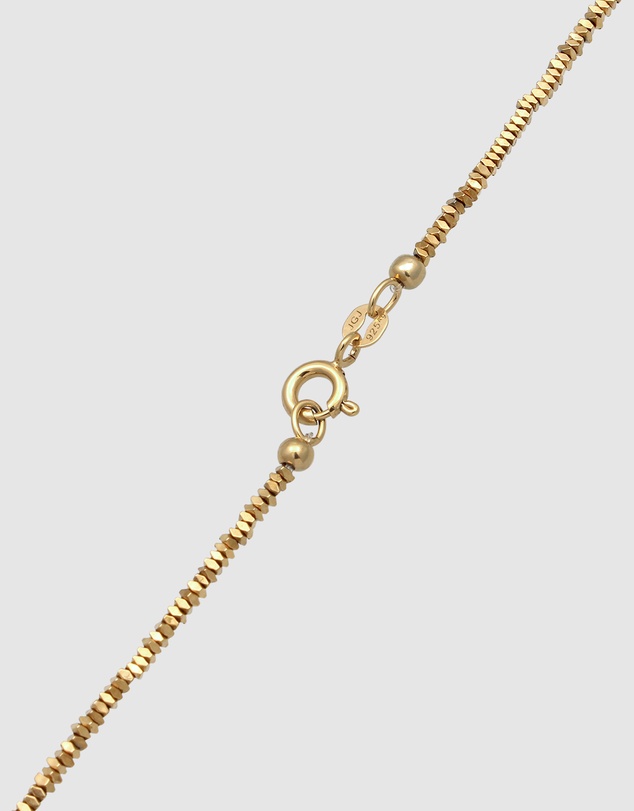 Elli Jewelry - Necklace Hematite Beaded Layering 925 Sterling Silver Gold-Plated