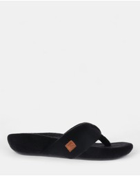 Mia Vita - Cozy Toe Post Slipper - Black