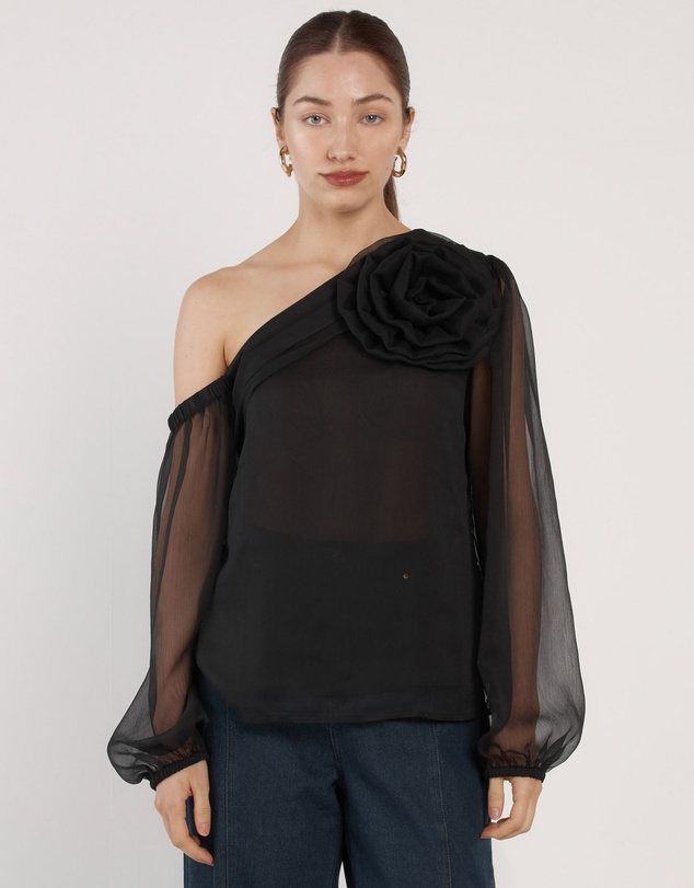 Fate + Becker - Aveline One Shoulder Flower Top