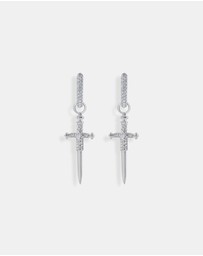 THOMAS SABO - Single hoop earring with sword & white stones