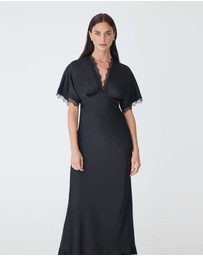 Forcast - Cleo Lace Trim Satin Dress