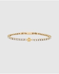 Philipp Plein - Plein Tennis Royal Gold-Tone Tennis Bracelet White Crystal
