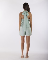 Amelius - Eloise Linen Halter Playsuit