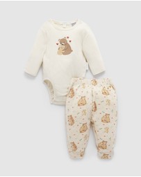 Purebaby - Love Bear 2 Piece Set -Kids-Babies