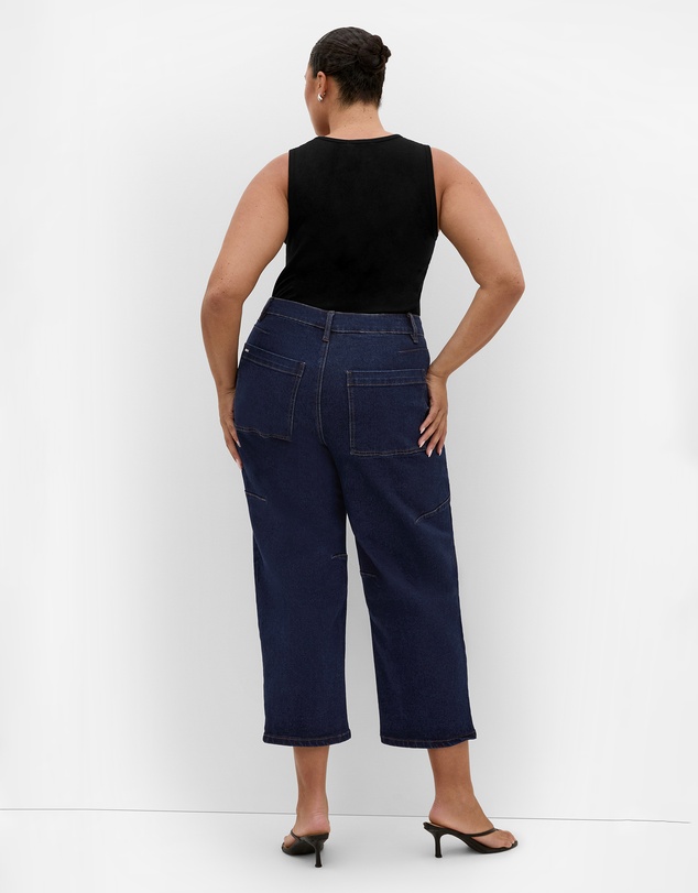 City Chic - Plus size Harley Fit Hazel Barrel Leg Jean - dark wash